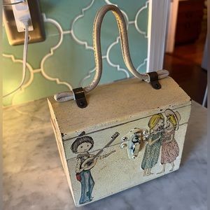 1960’s SEVERIN ORIGINAL DECOUPAGED WOOD BOX PURSE